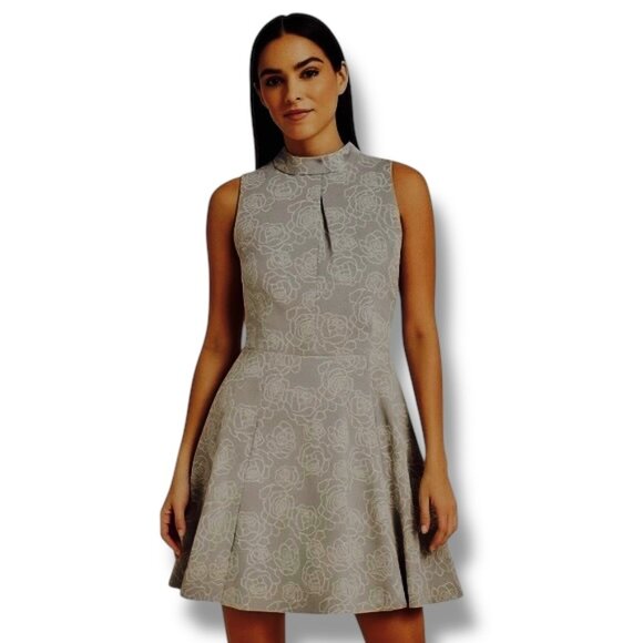 LC Lauren Conrad Fit & Flare Sleeveless Midi Dress with Mandarin Collar, Size 16 - Picture 1 of 9